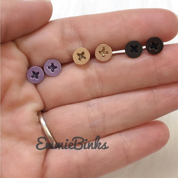 New 2 PAIR New Colors Stainless Steel | Easy To Wear | Trendy Design | Punk - Picture 14 of 16